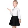Sunny Fashion Girls Outfit Set 2 Piece White Shirt Black Pleated Skirt School(Black Skirt Set)