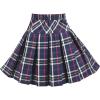 Sunny Fashion Girls Skirt Back School Uniform Red Tartan Skirt Size 4-14(Dark Purple)