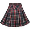 Sunny Fashion Girls Skirt Back School Uniform Red Tartan Skirt Size 4-14(Red Green Plaid)