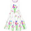 Sunny Fashion Girls Dress Tulip Flower Bouquet Spring Party Sundress Size 6-12