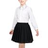 Sunny Fashion Girls Outfit Set 2 Piece White Shirt Black Pleated Skirt School(Black Skirt Set)