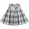 Sunny Fashion Girls Skirt Back School Uniform Red Tartan Skirt Size 4-14(Black White)