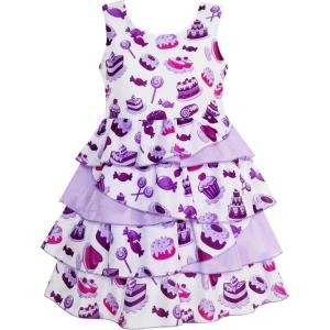 Sunny Fashion Girls Dress Cake Candy Birthday Layered Tulle Purple