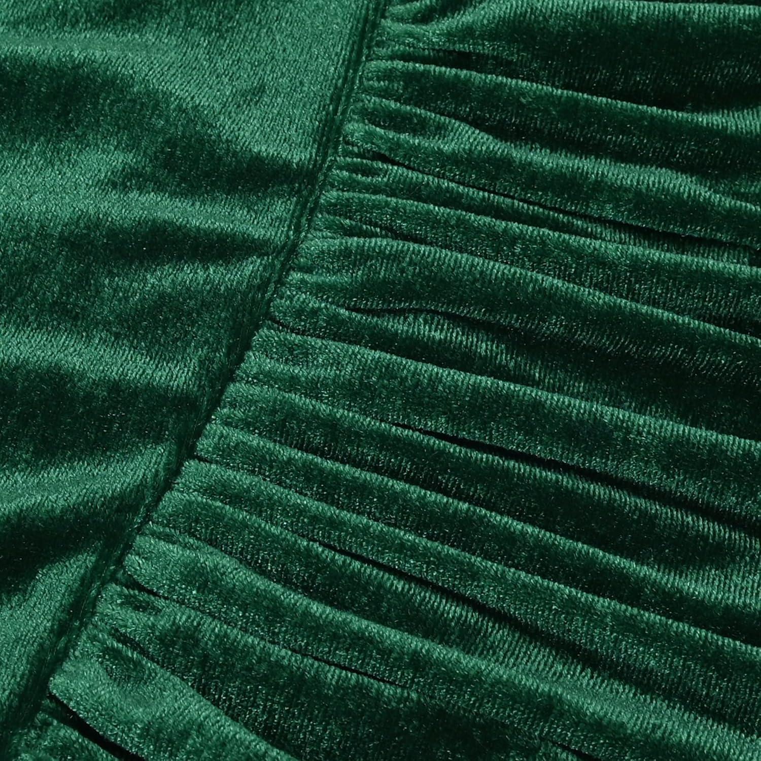 imageSunny Fashion Girls Dress Christmas Hat Red Velvet Long Sleeve Holiday Size 414Green Velvet