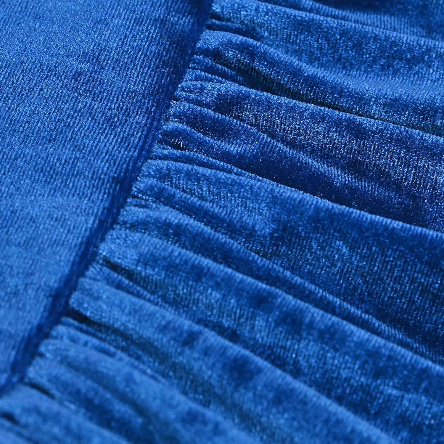 imageSunny Fashion Girls Dress Christmas Hat Red Velvet Long Sleeve Holiday Size 414Navy Blue