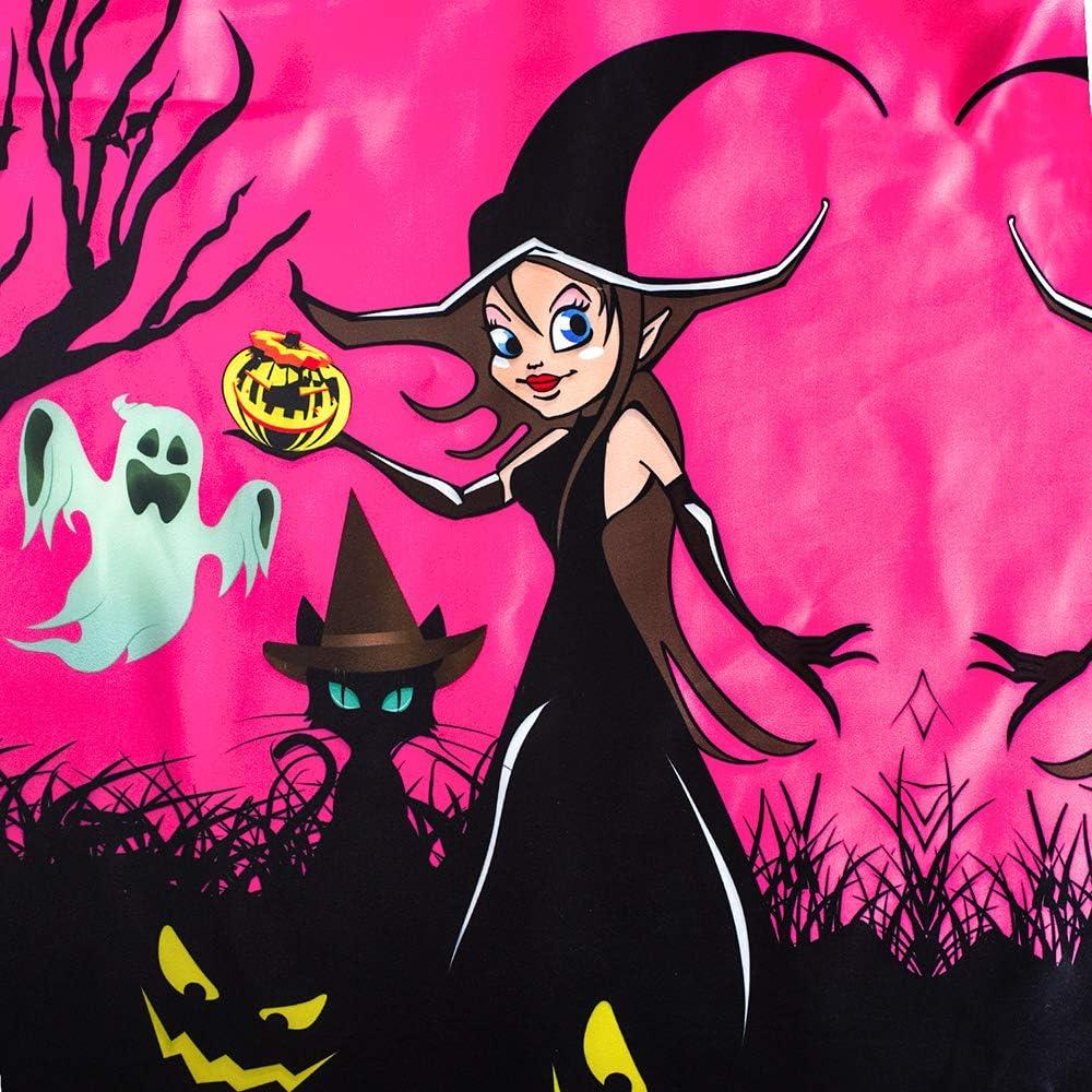 imageSunny Fashion Girls Dress Halloween Party Witch Bat Pumpkin Halter DressPinkish Purple