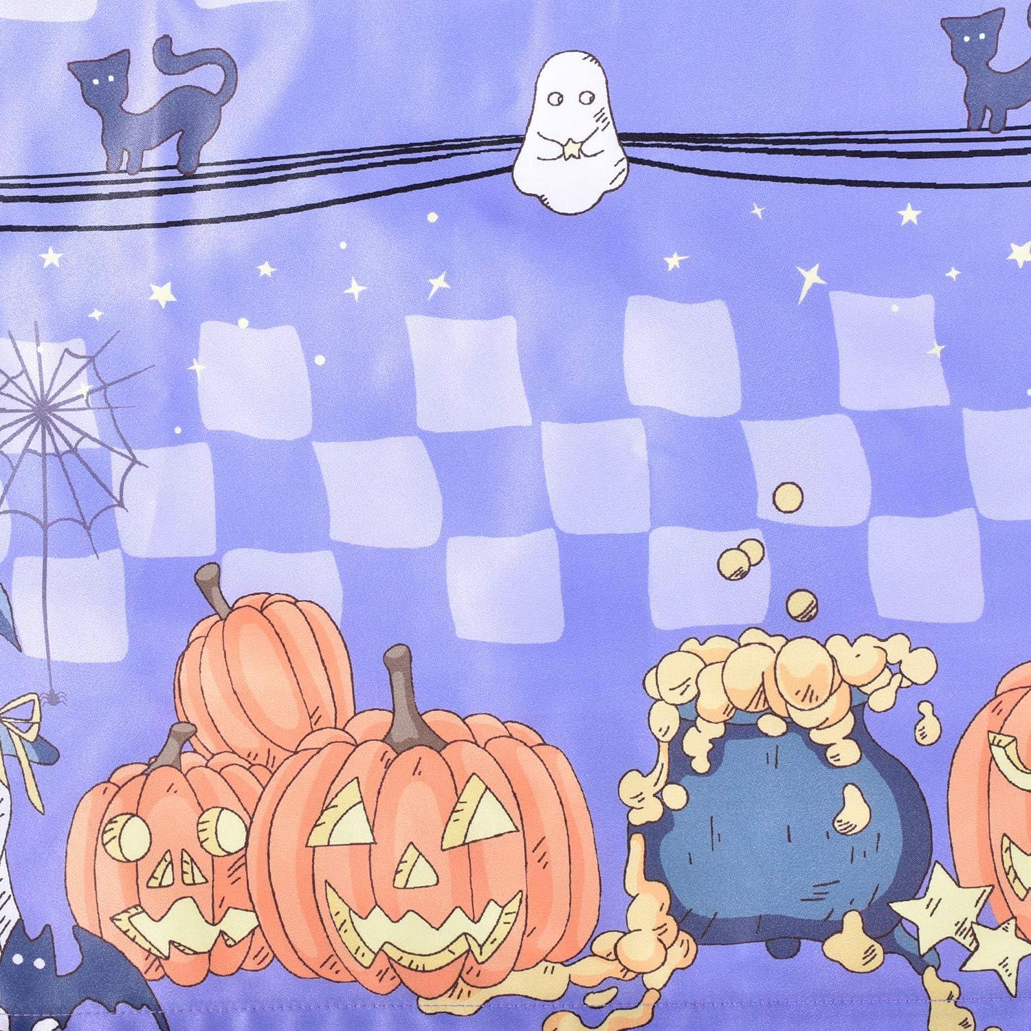 imageSunny Fashion Girls Dress Halloween Party Witch Bat Pumpkin Halter DressPurple Plaid