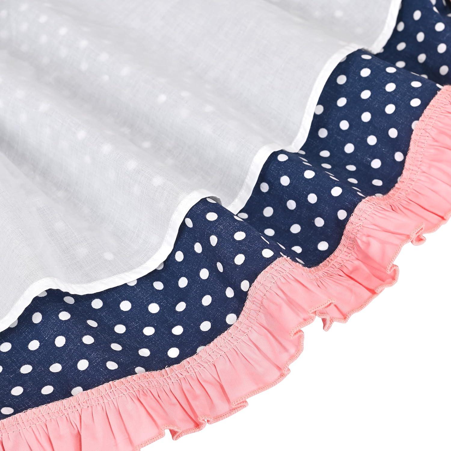 imageSunny Fashion Girls Dress Heart Print PinkBlue Polka Dot