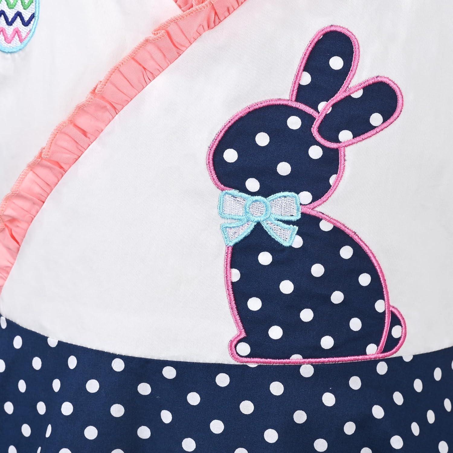 imageSunny Fashion Girls Dress Heart Print PinkBlue Polka Dot