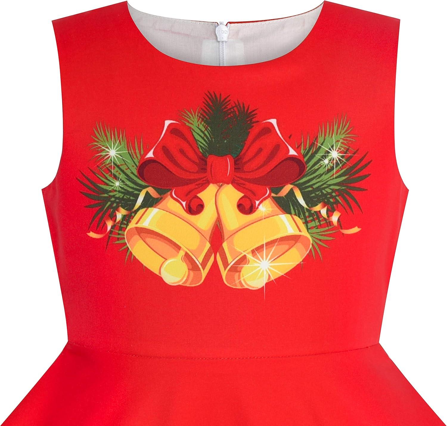 imageSunny Fashion Girls Dress Jingle Bell Red Cape Cloak Christmas New YearJingle Bell Red