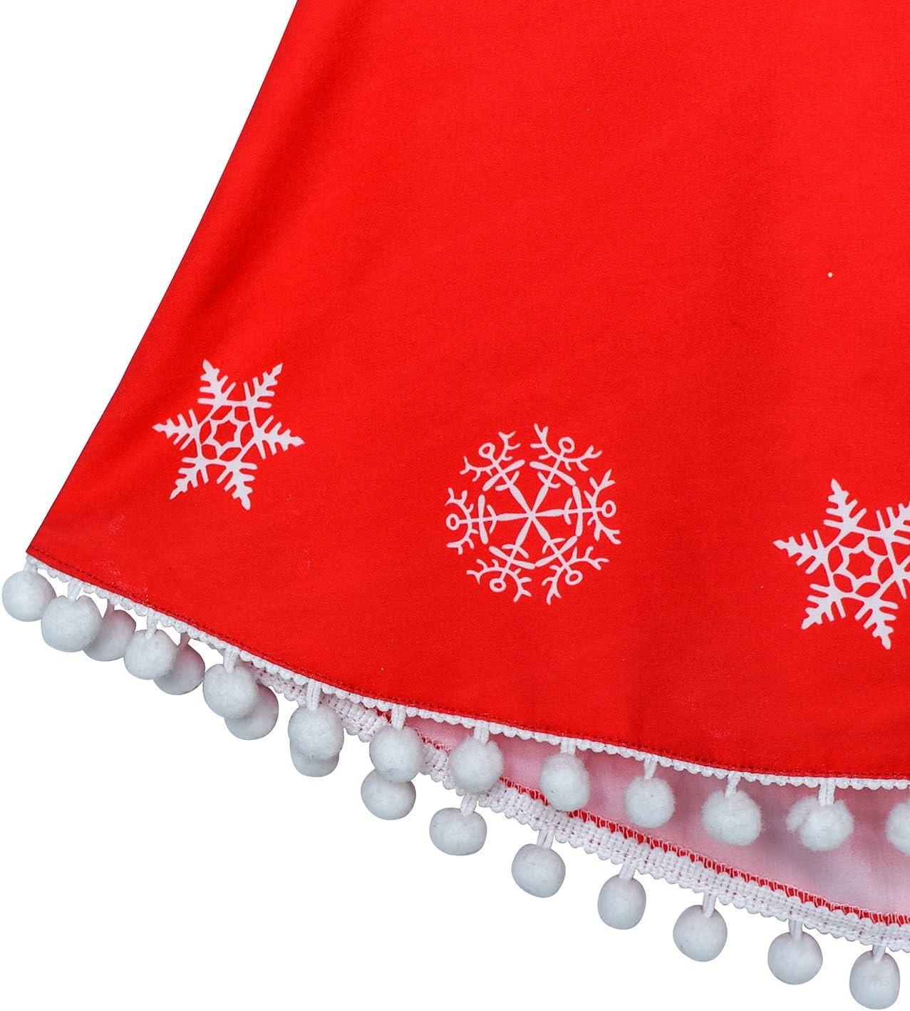 imageSunny Fashion Girls Dress Jingle Bell Red Cape Cloak Christmas New YearPure Red