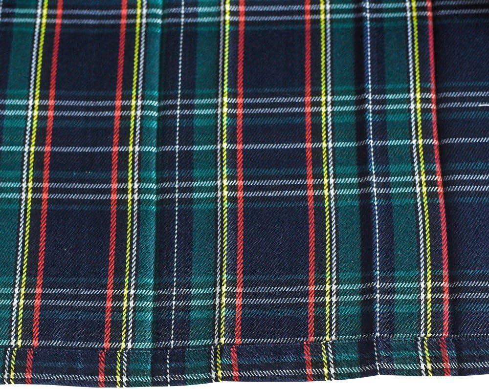 imageSunny Fashion Girls Dress Khaki Button Back School Pleated Hem Size 614Blue