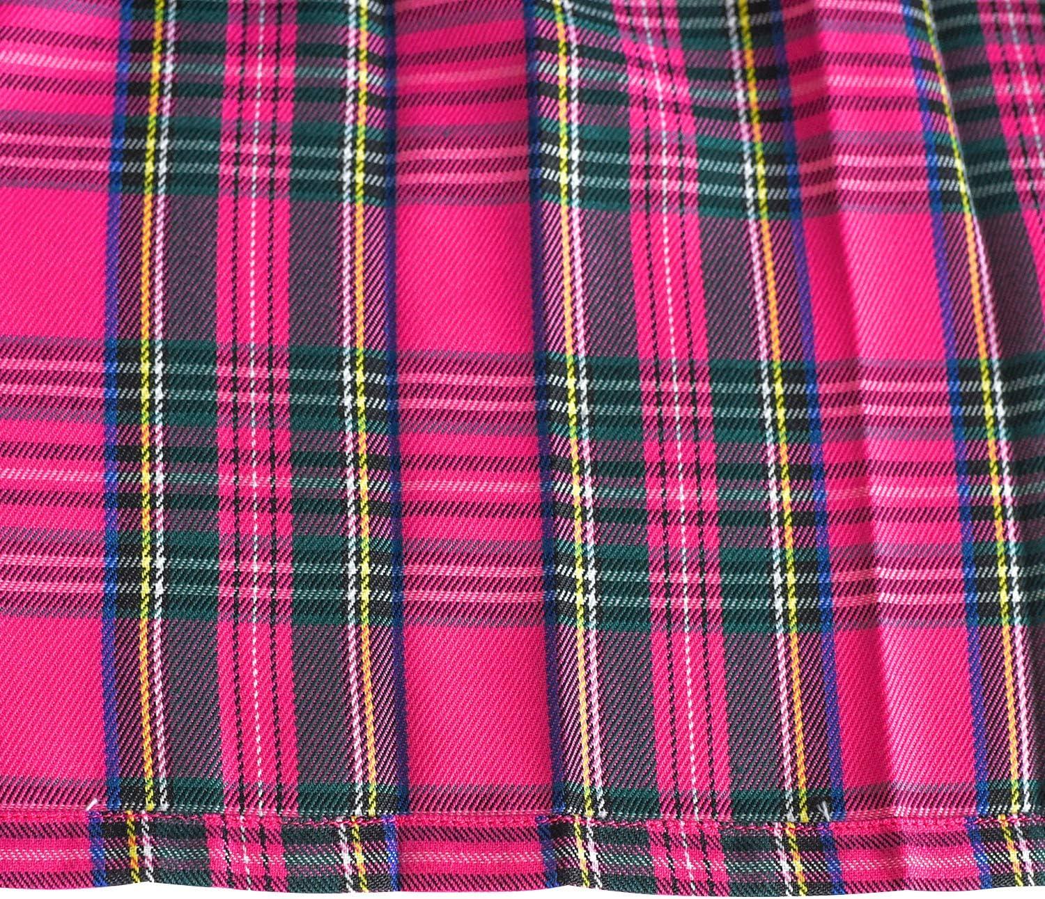 imageSunny Fashion Girls Dress Khaki Button Back School Pleated Hem Size 614Pinkish Purple