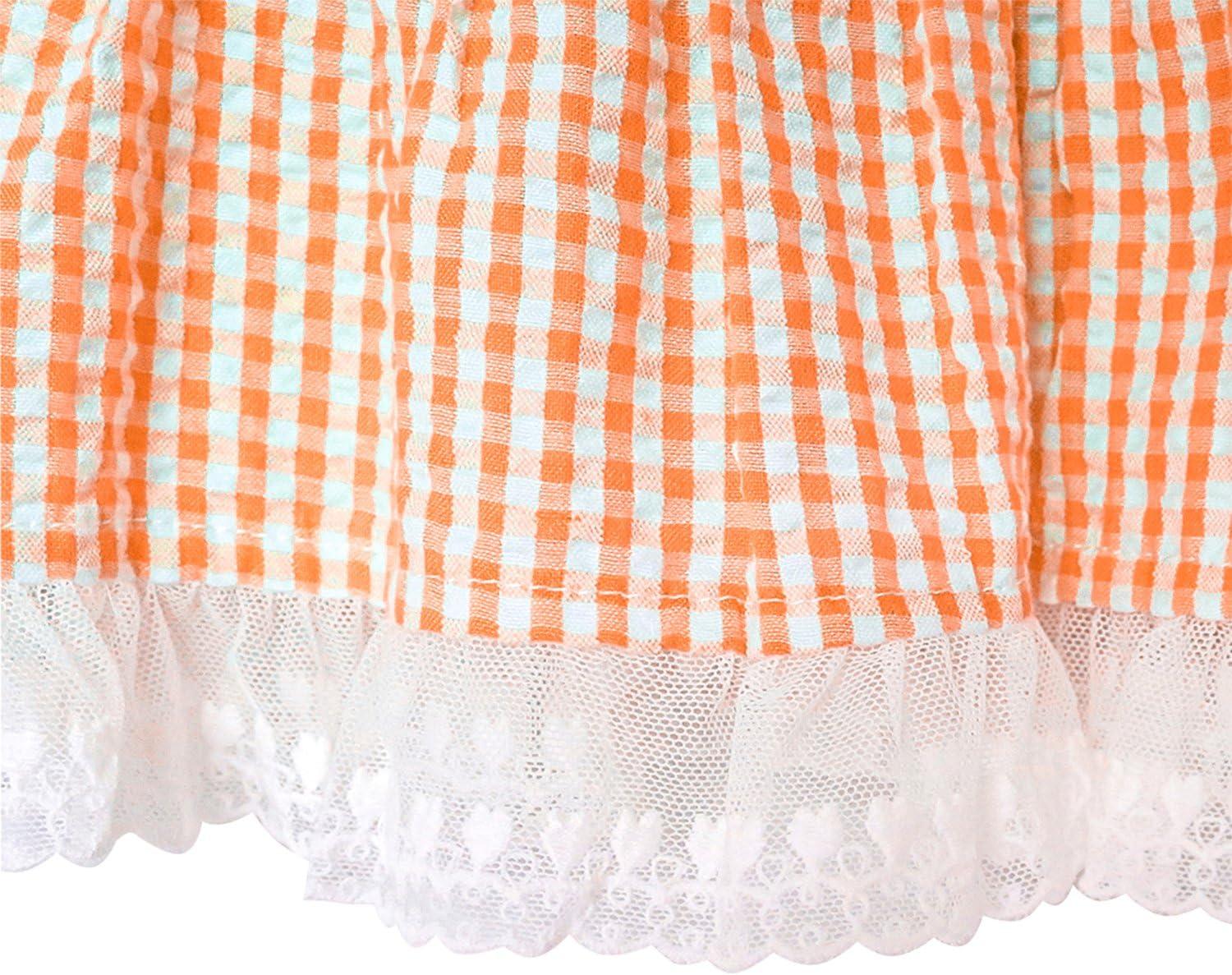 imageSunny Fashion Girls Dress Orange Tank Smocked Ruffle Skirt Size 12m5