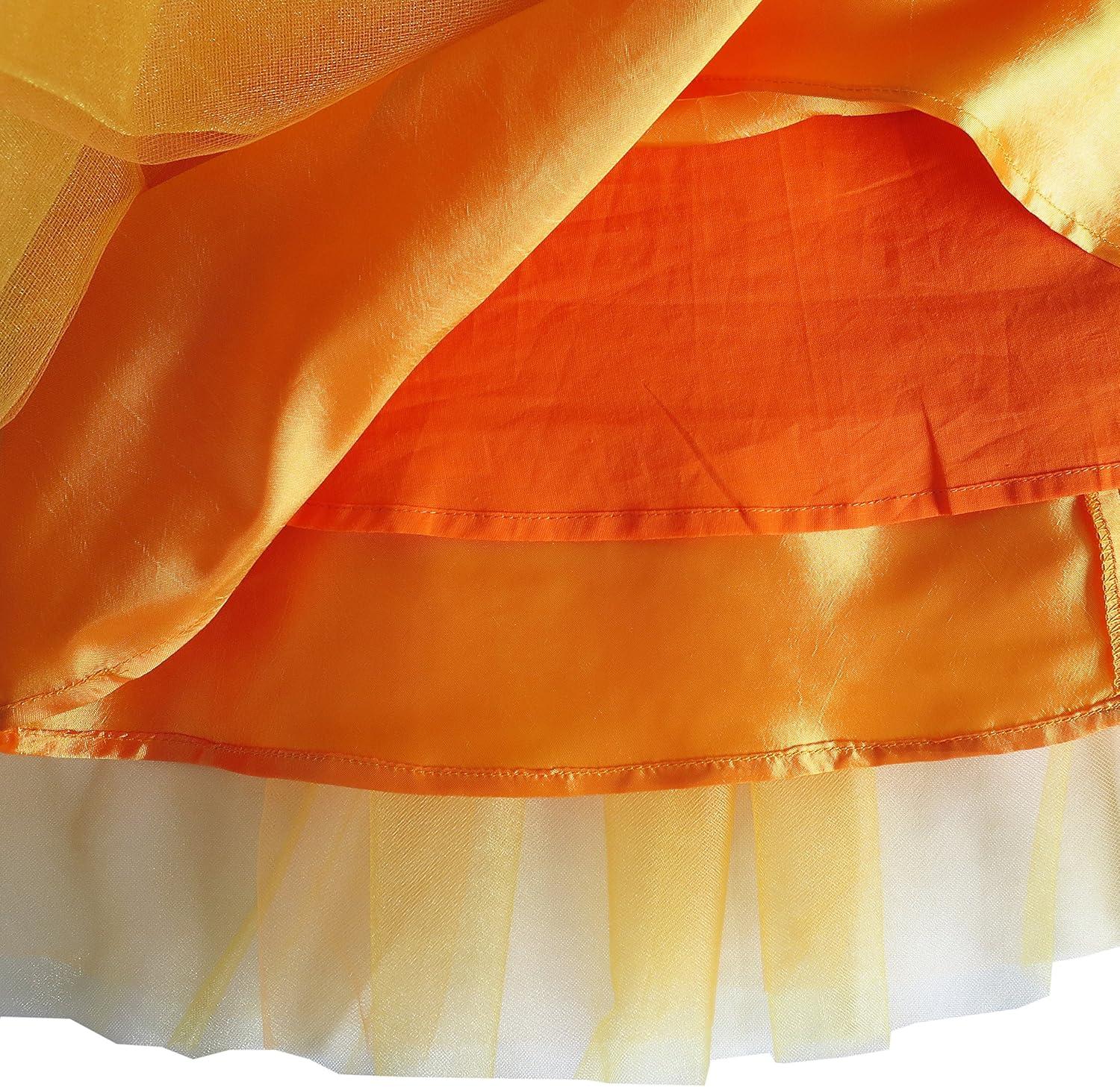 imageSunny Fashion Girls Dress Pumpkin Tulle Party Dress Halloween Costume Size 312Yellow Sleeveless