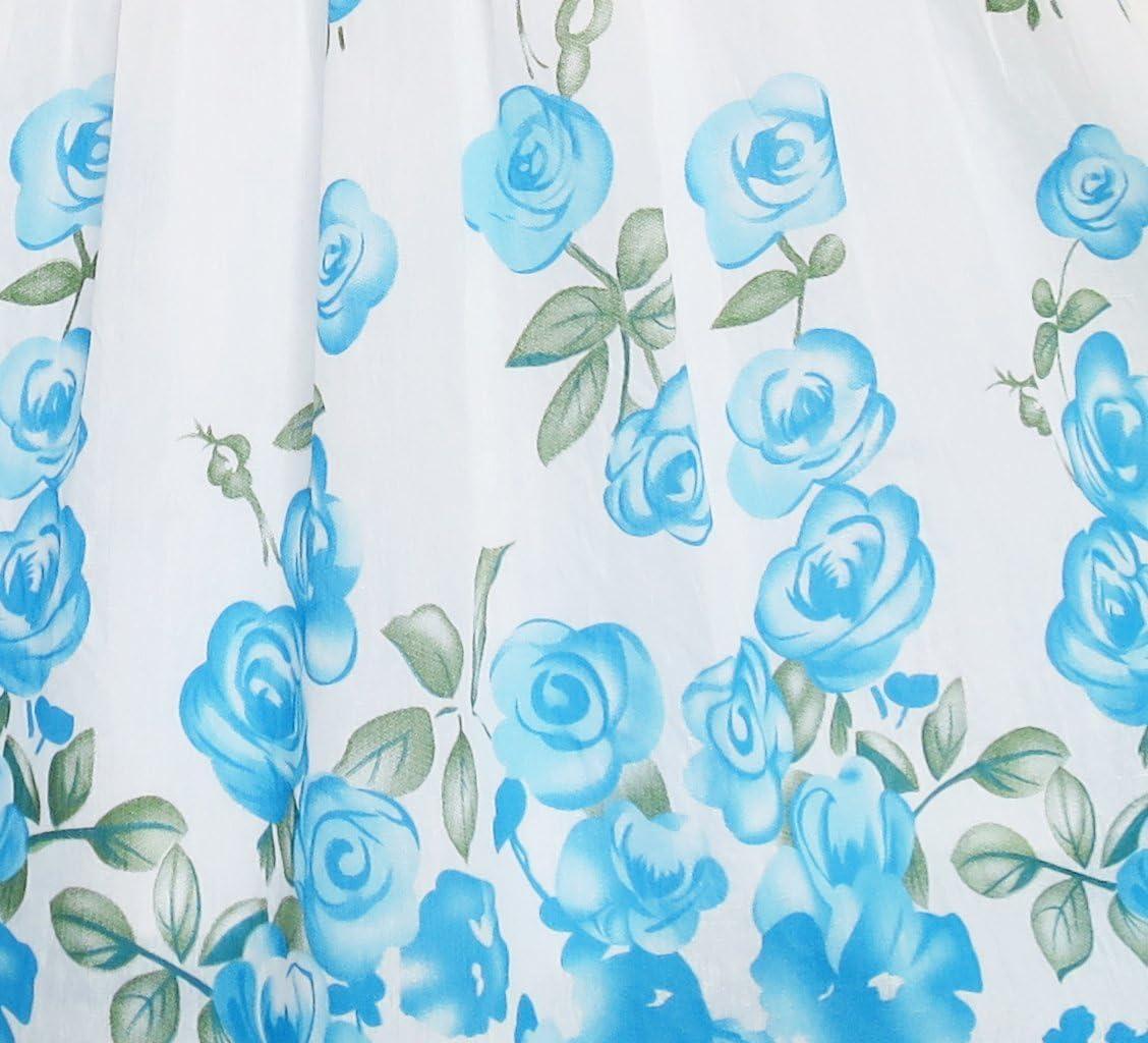 imageSunny Fashion Girls Dress Rose Flower Double Bow Tie Party SundressBlue