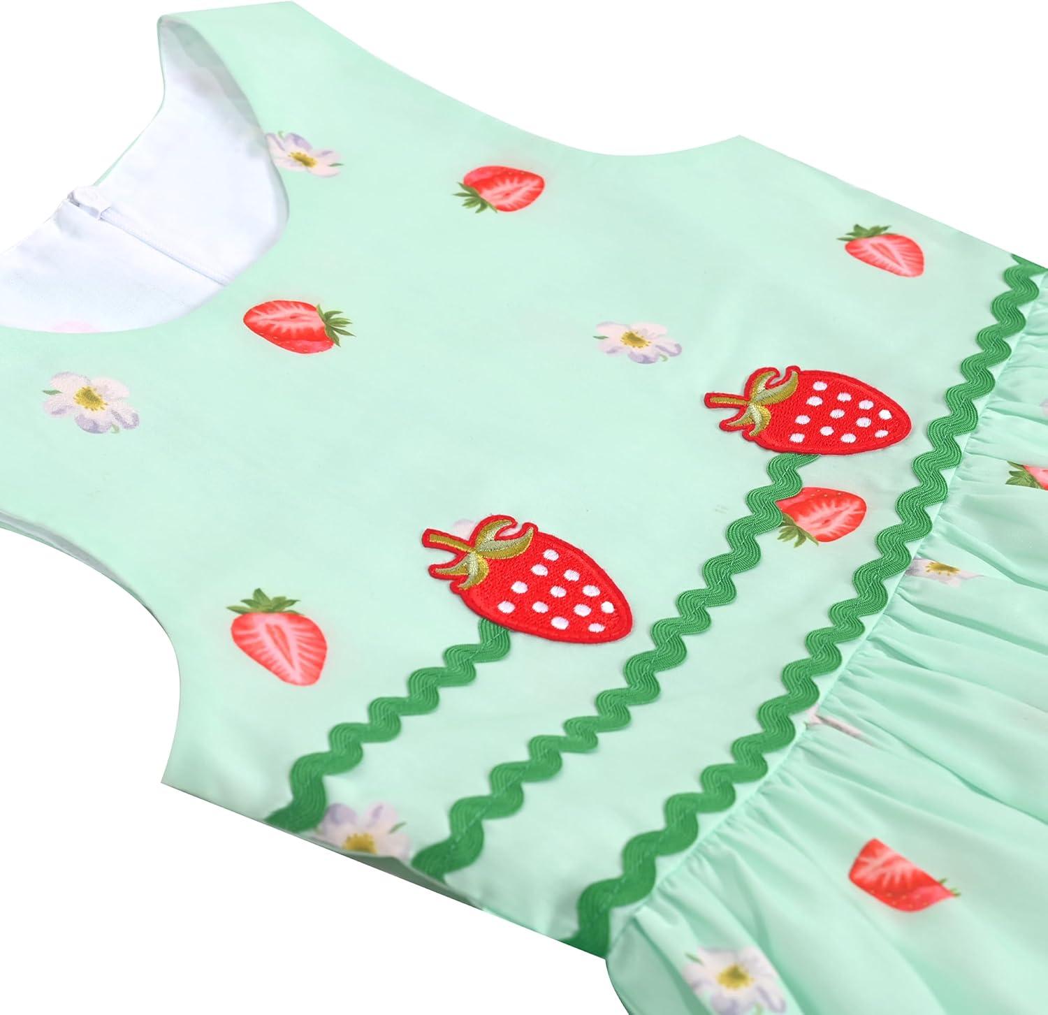 imageSunny Fashion Girls Dress Rose Flower Double Bow Tie Party SundressLight Green