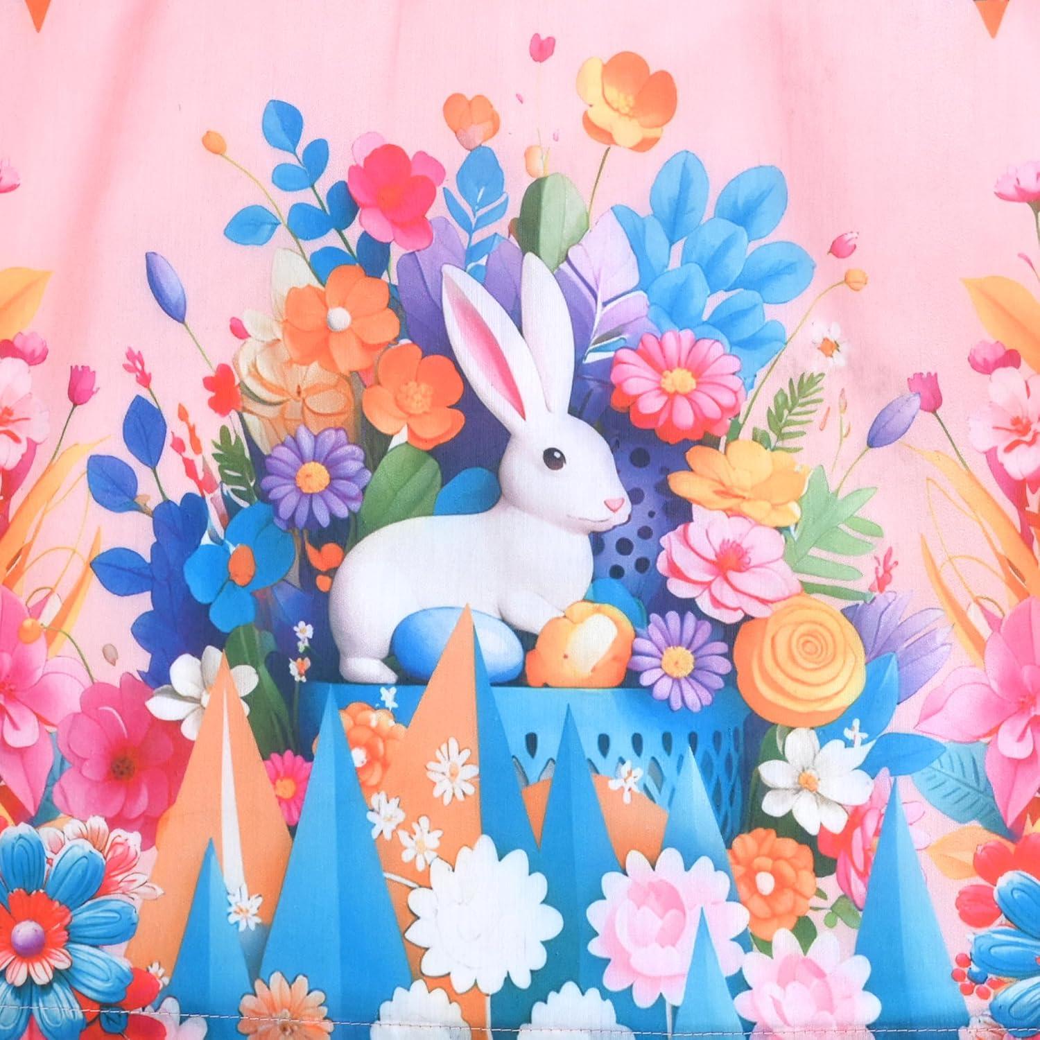 imageSunny Fashion Girls Dress Rose Flower Double Bow Tie Party SundressPink Ballon