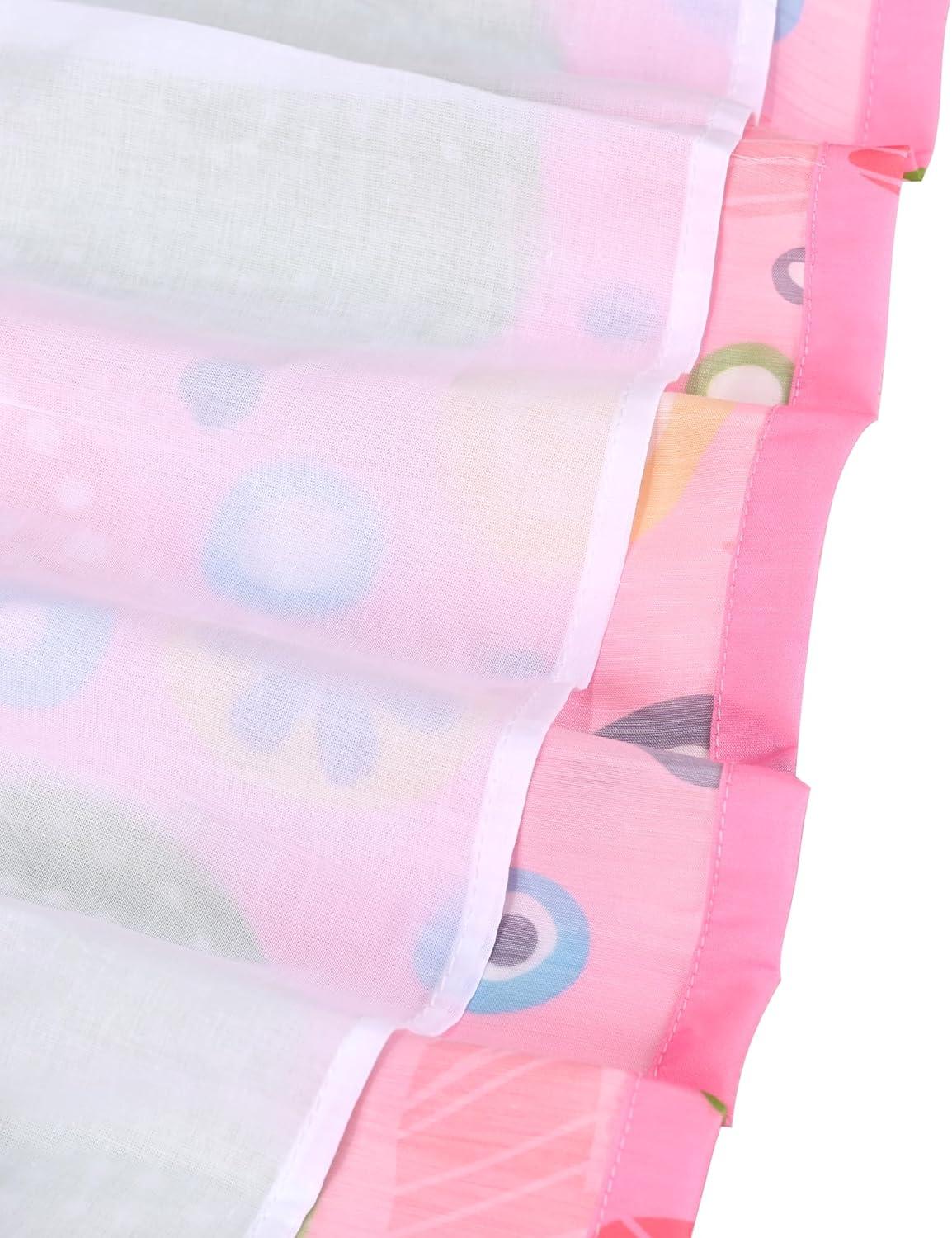 imageSunny Fashion Girls Dress Rose Flower Double Bow Tie Party SundressPink Green