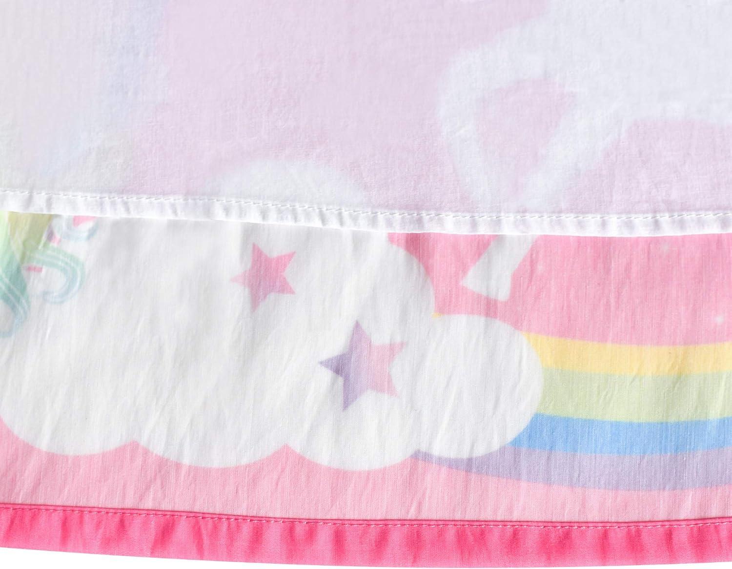 imageSunny Fashion Girls Dress Rose Flower Double Bow Tie Party SundressPink Unicorn