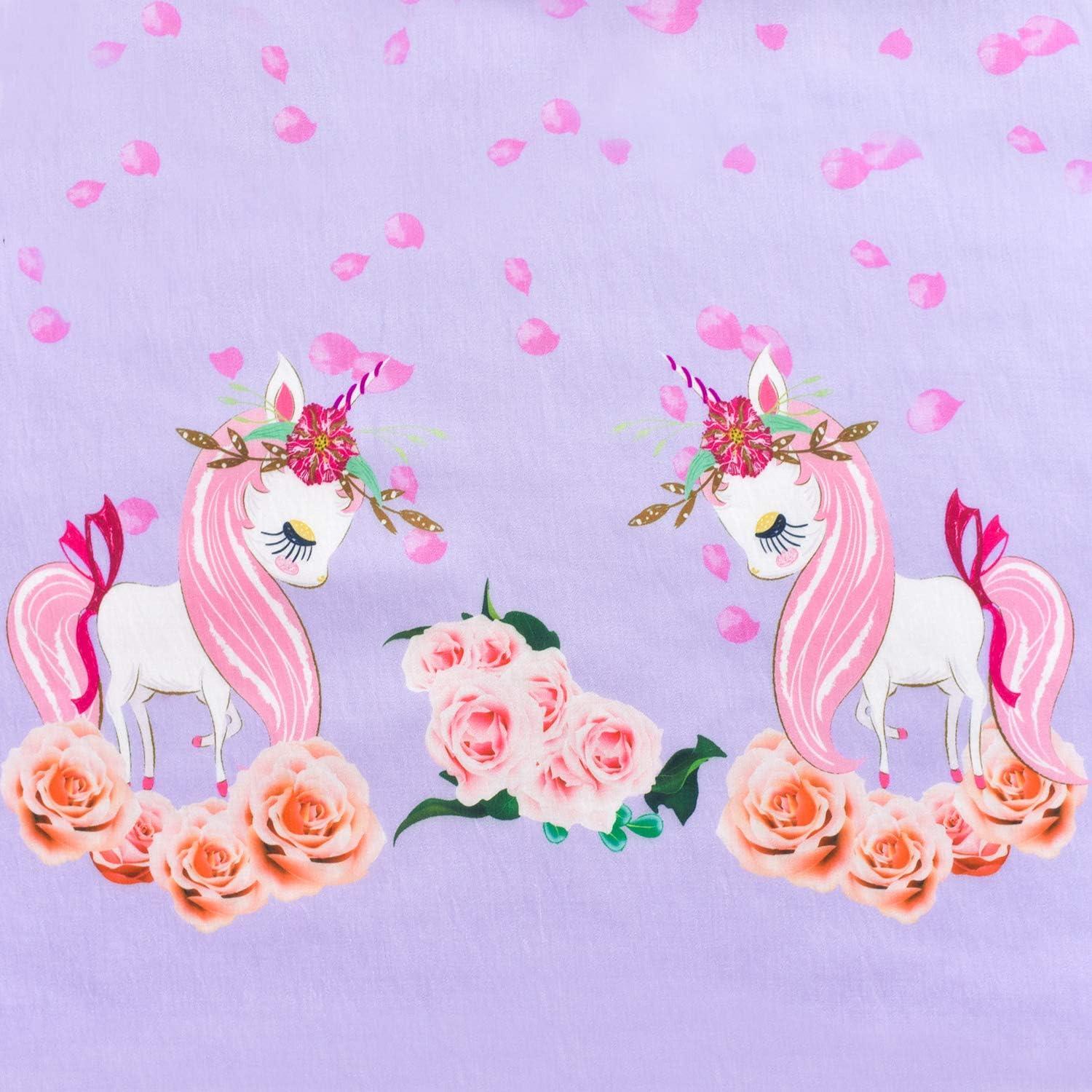 imageSunny Fashion Girls Dress Rose Flower Double Bow Tie Party SundressPurple Unicorn