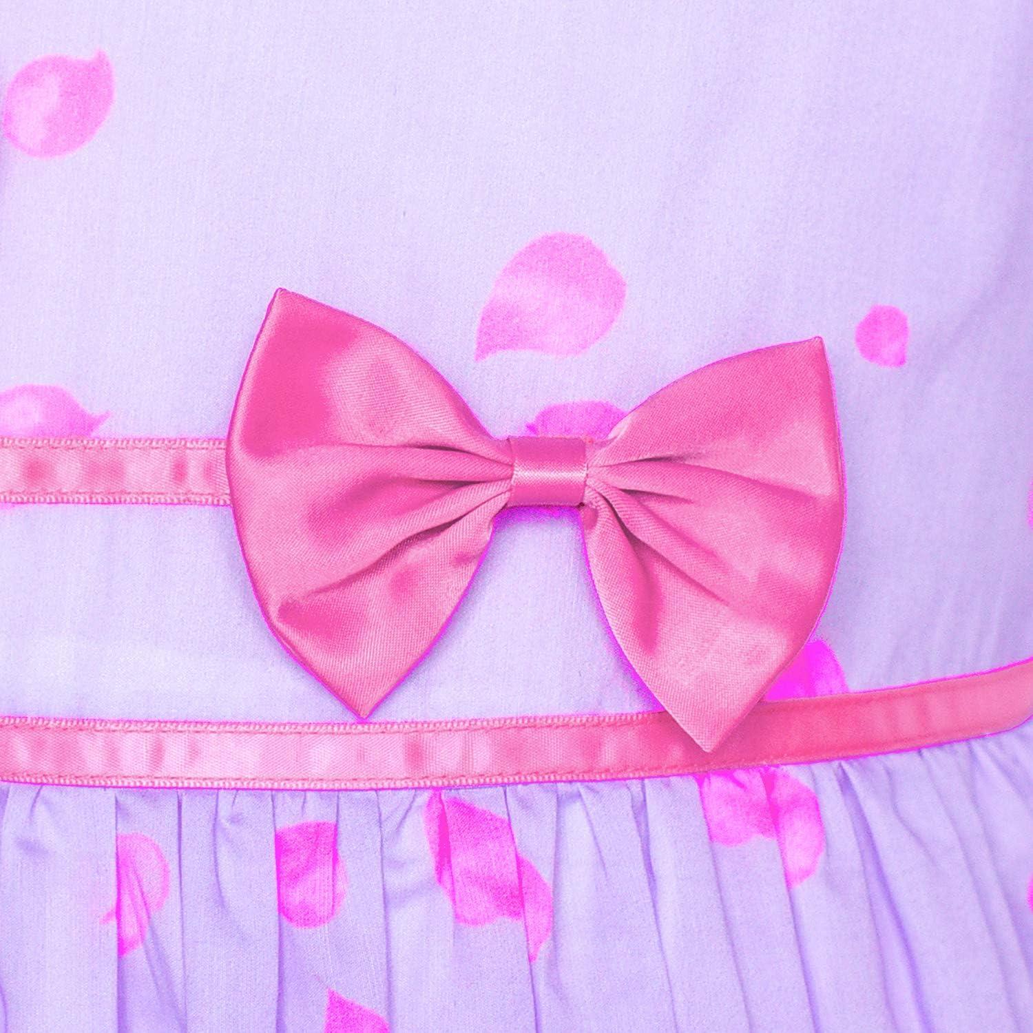 imageSunny Fashion Girls Dress Rose Flower Double Bow Tie Party SundressPurple Unicorn