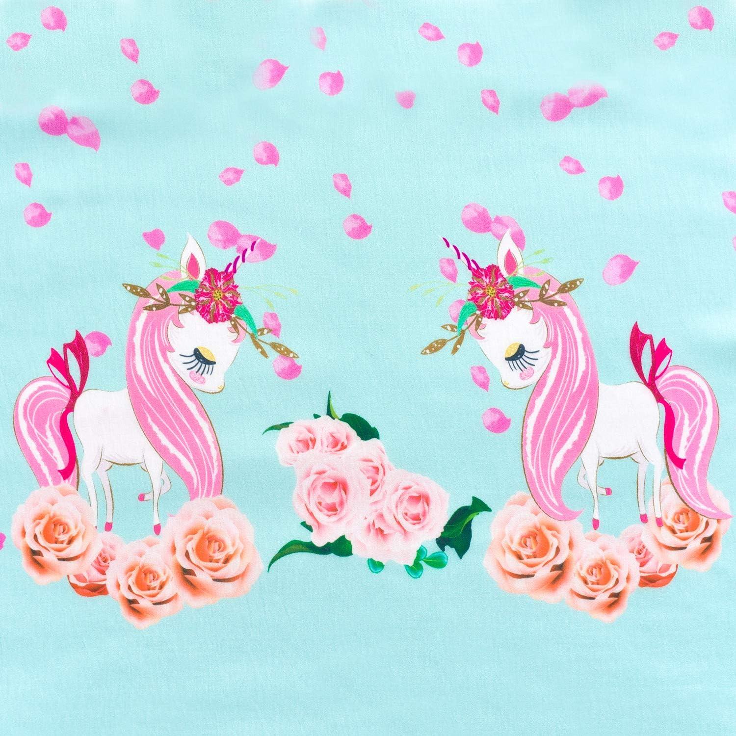 imageSunny Fashion Girls Dress Rose Flower Double Bow Tie Party SundressTurquoise Unicorn