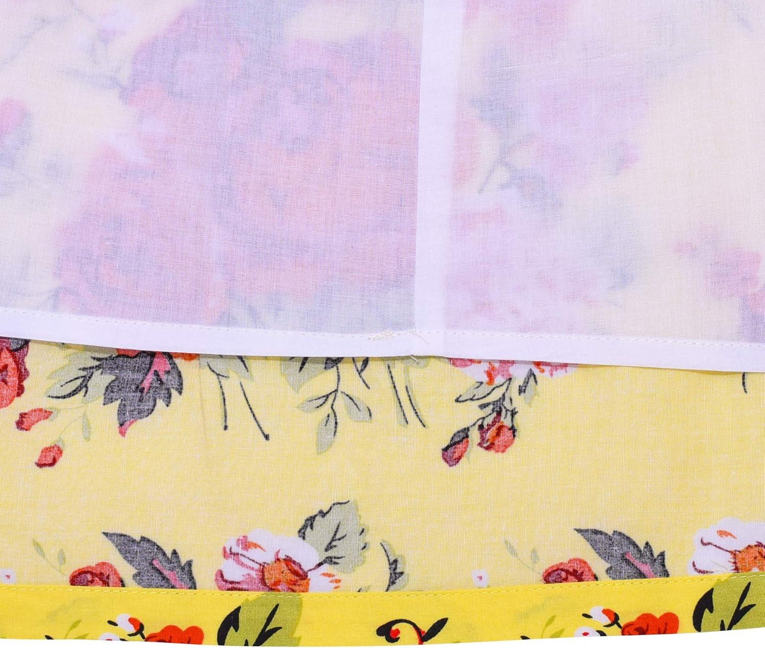 imageSunny Fashion Girls Dress Rose Flower Double Bow Tie Party SundressYellow Flower Butterfly