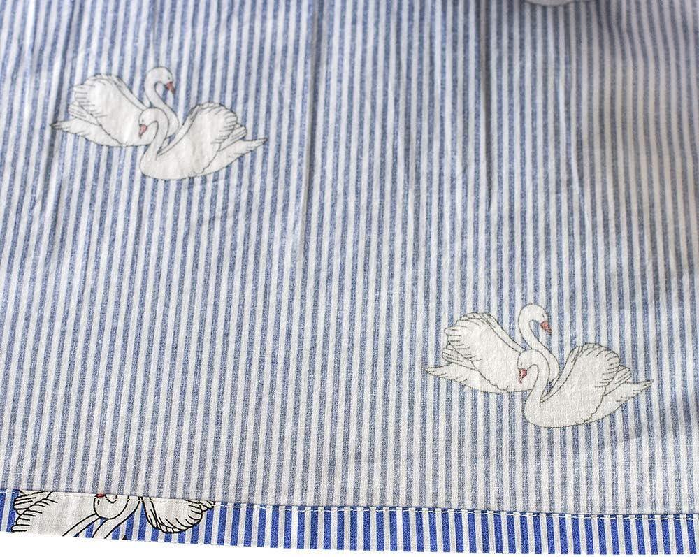 imageSunny Fashion Girls Dress School Uniform Blue Strip Floral Print GinghamBlue Swan