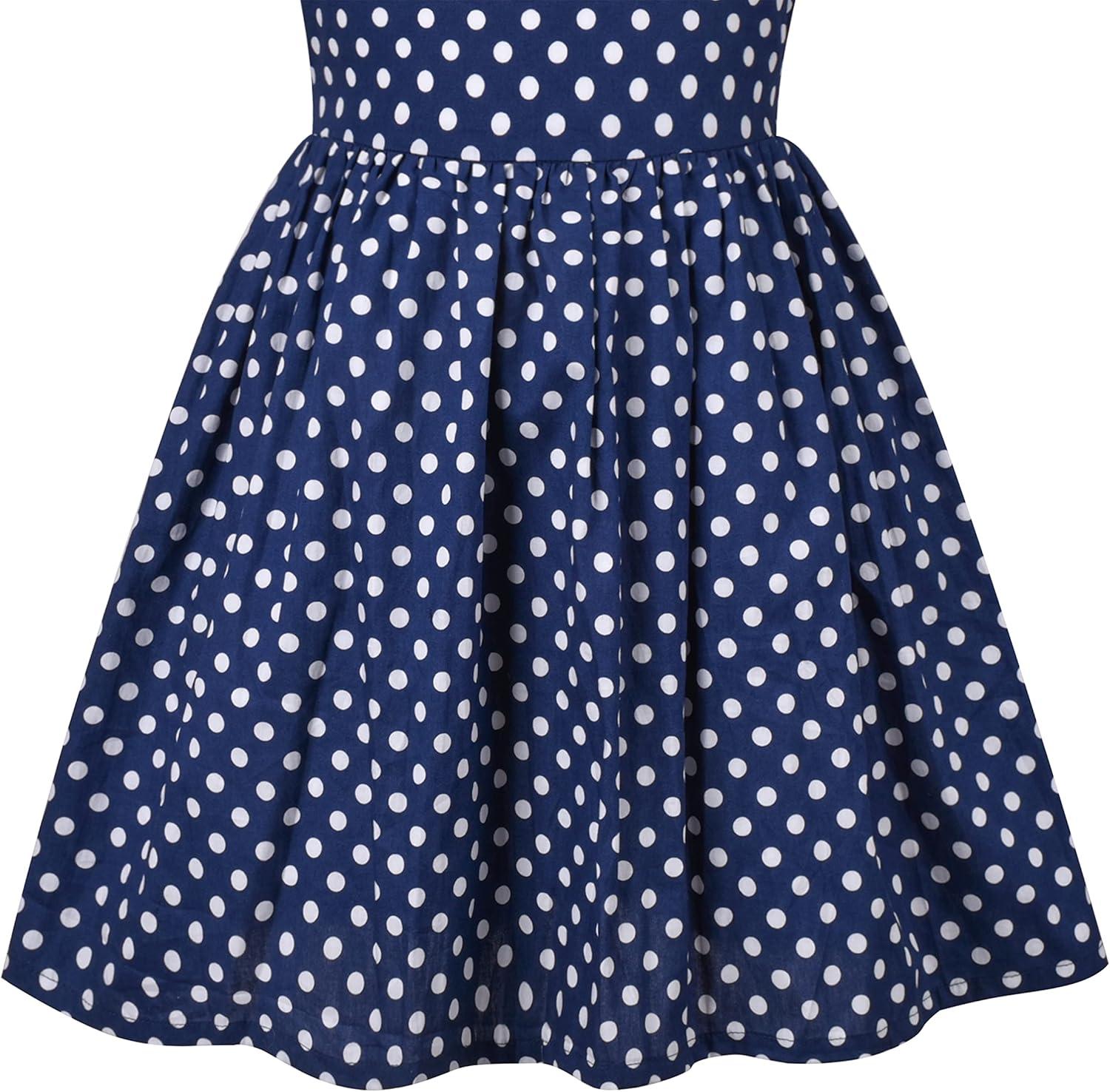 imageSunny Fashion Girls Dress TurnDown Collar Checkered Black White Summer 714Blue Dot