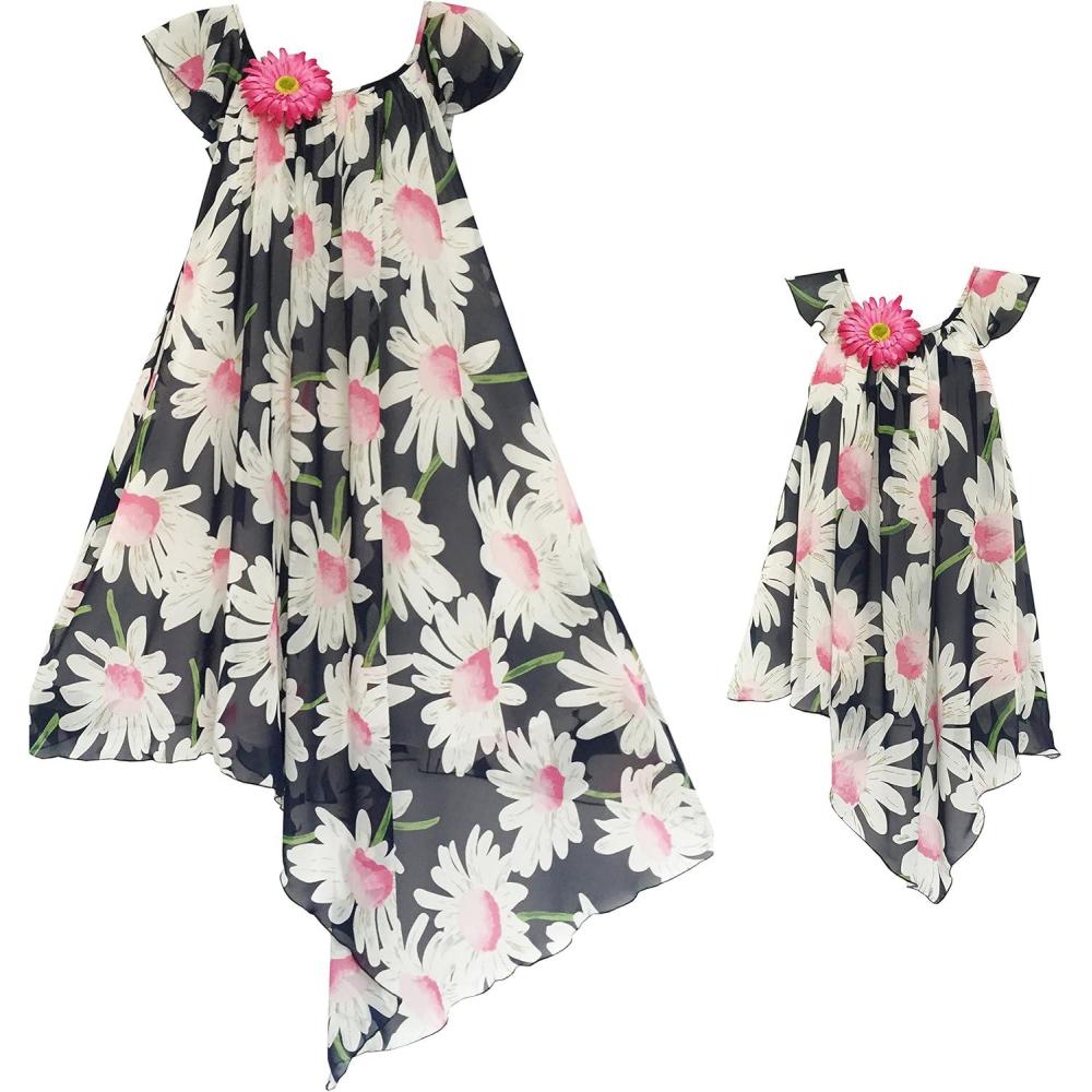 imageSunny Fashion HD66 Matching Mother Flower Dress Only Size OneSize