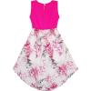 HL51 Girls Dress Hi-lo Maxi Cotton and Chiffon Pink Size 7
