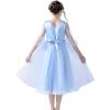 Sunny Fashion Flower Girls Dress Blue Bell Sleeves Wedding Bridesmaid Size 6-12
