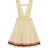 Sunny Fashion Girls Dress Beige Suspender School Uniform Bow Tie Size 7-14(Khaki)