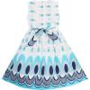 Sunny Fashion Girls Dress Blue Peacock Tail Cool Girls Size 4-12
