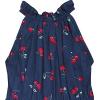 Sunny Fashion Girls Dress Cherry Fruit Print Cotton with Cute Handbag Blue