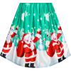 Sunny Fashion Girls Dress Christmas Eve Christmas Tree Snow Reindeer Party(Green)