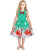 Sunny Fashion Girls Dress Christmas Eve Christmas Tree Snow Reindeer Party(Green)
