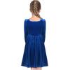 Sunny Fashion Girls Dress Christmas Hat Red Velvet Long Sleeve Holiday Size 4-14(Navy Blue)