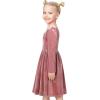Sunny Fashion Girls Dress Christmas Hat Red Velvet Long Sleeve Holiday Size 4-14(Salmon Pink Velvet)