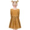 Sunny Fashion Girls Dress Christmas Hat Red Velvet Long Sleeve Holiday Size 4-14(Yellow Velvet)
