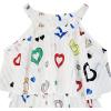 Sunny Fashion Girls Dress Colorful Heart Print Cold Shoulder Party Dress