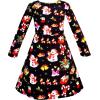 Sunny Fashion Girls Dress Green Forest Red Fox Long Sleeve Size 4-10(Black)