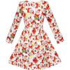 Sunny Fashion Girls Dress Green Forest Red Fox Long Sleeve Size 4-10(Multicolor)