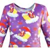 Sunny Fashion Girls Dress Green Forest Red Fox Long Sleeve Size 4-10(Purple)
