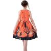 Sunny Fashion Girls Dress Halloween Party Witch Bat Pumpkin Halter Dress(Orange)