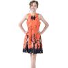 Sunny Fashion Girls Dress Halloween Party Witch Bat Pumpkin Halter Dress(Orange)