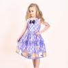 Sunny Fashion Girls Dress Halloween Party Witch Bat Pumpkin Halter Dress(Purple Plaid)