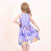 Sunny Fashion Girls Dress Halloween Party Witch Bat Pumpkin Halter Dress(Purple Plaid)