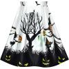Sunny Fashion Girls Dress Halloween Party Witch Bat Pumpkin Halter Dress(White)